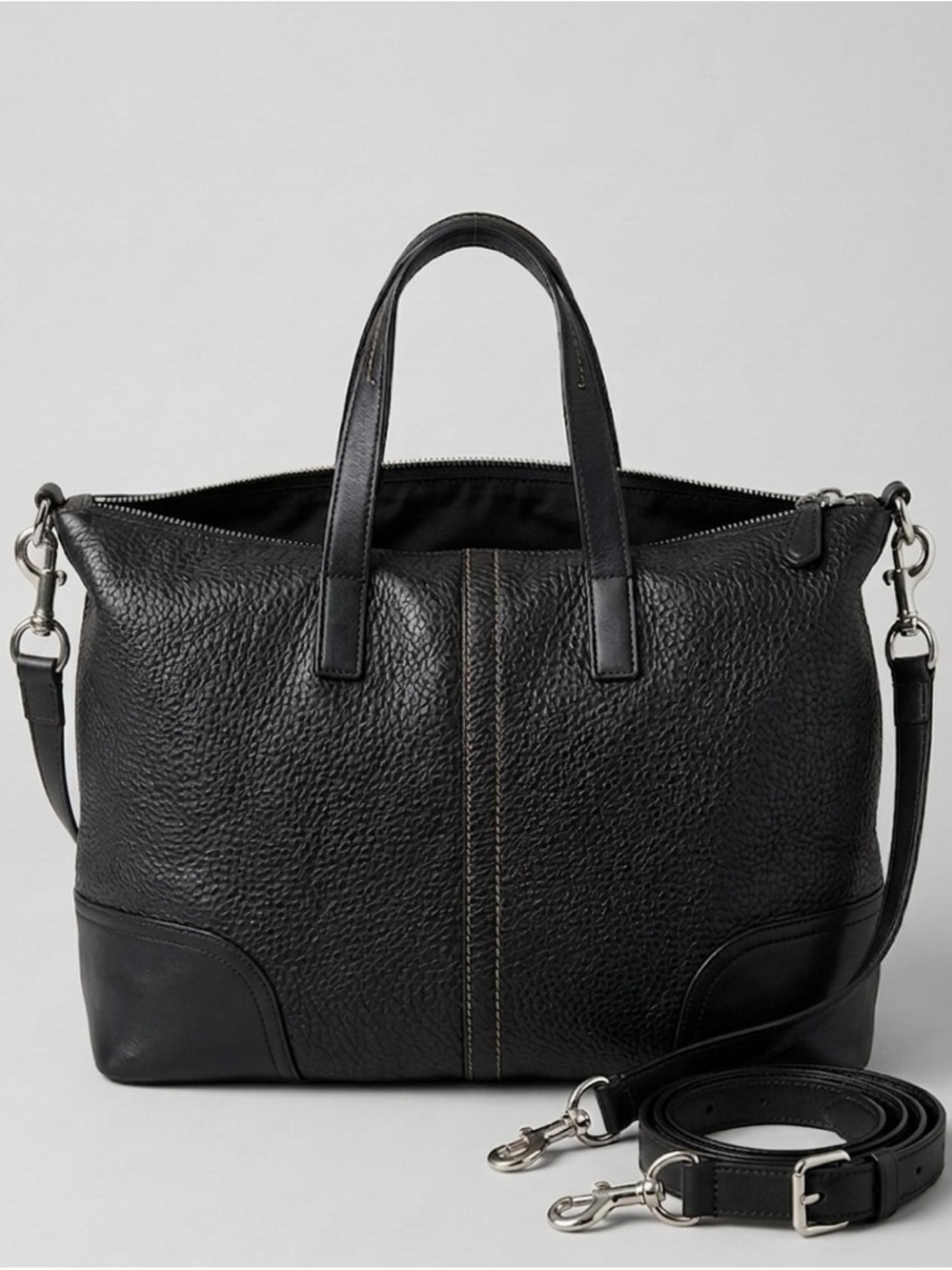 COACH F31668 Hadley Black Pebbled Leather Oversized Tote Satchel Crossbody